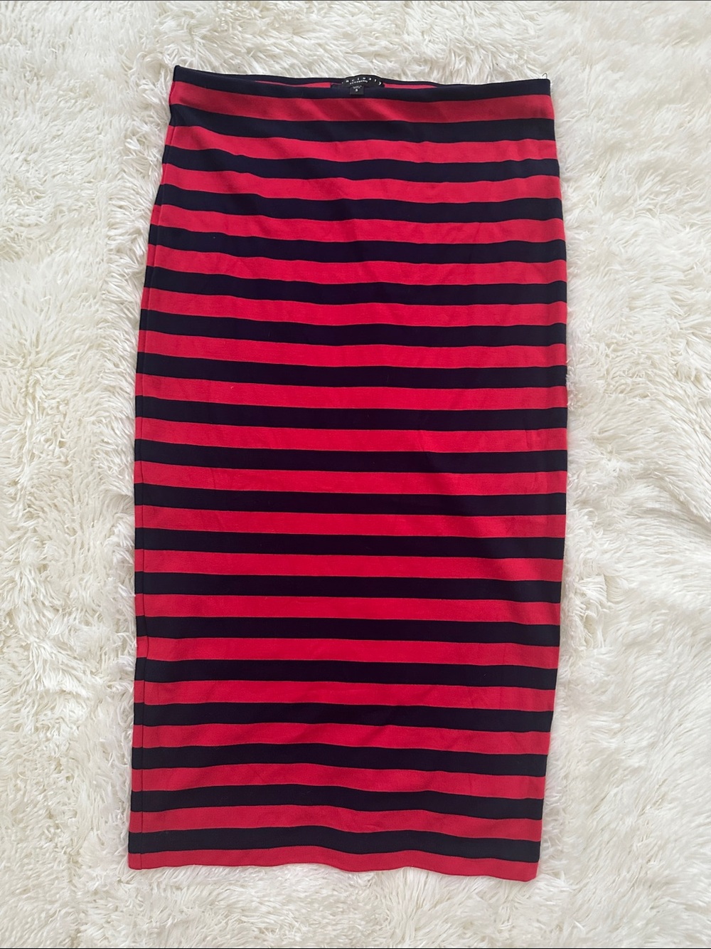 Sanctuary Red and Black Striped Pencil Skirt